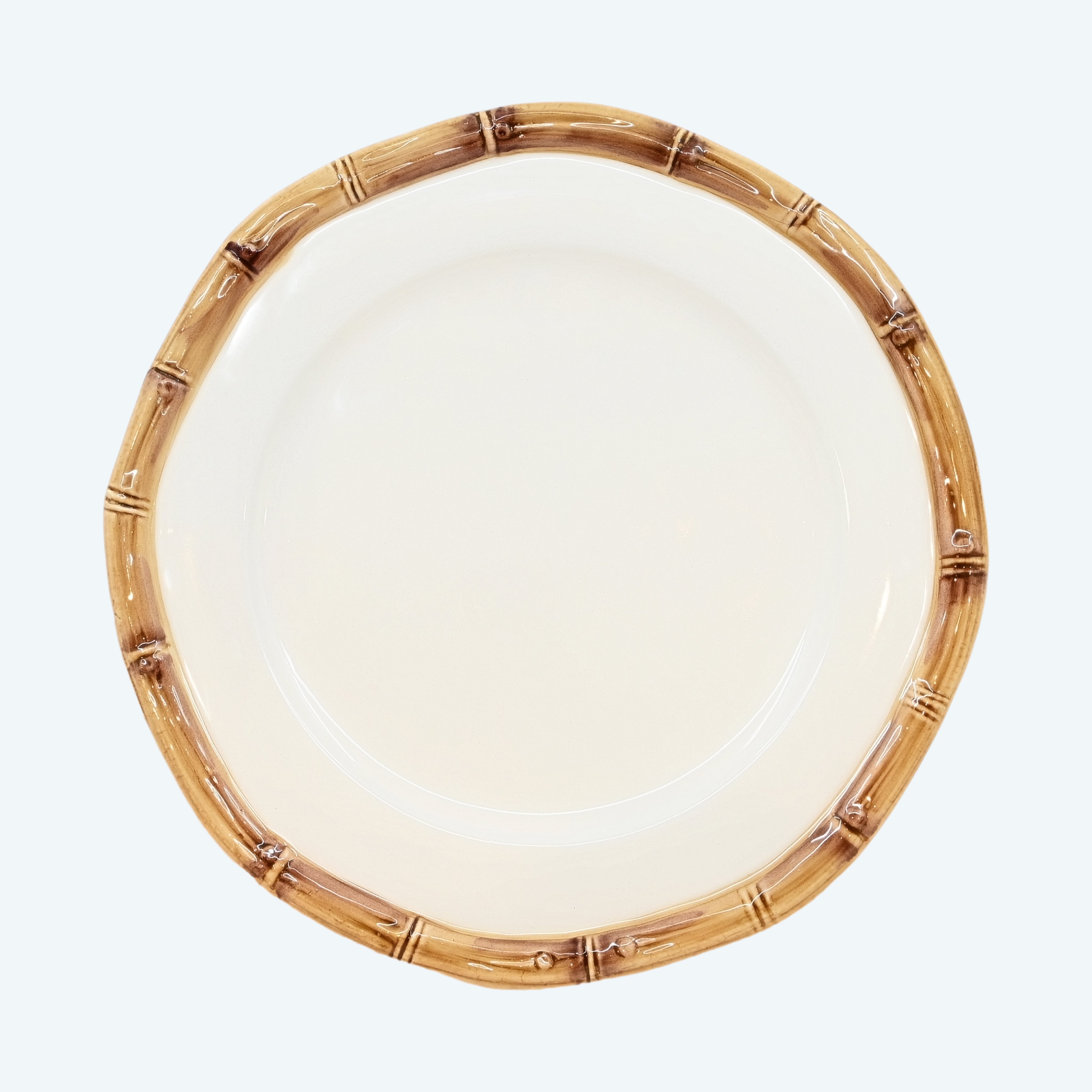 Brown - Hand Carved Natural Neem Wood Dinner Plate (9 in) main image 1