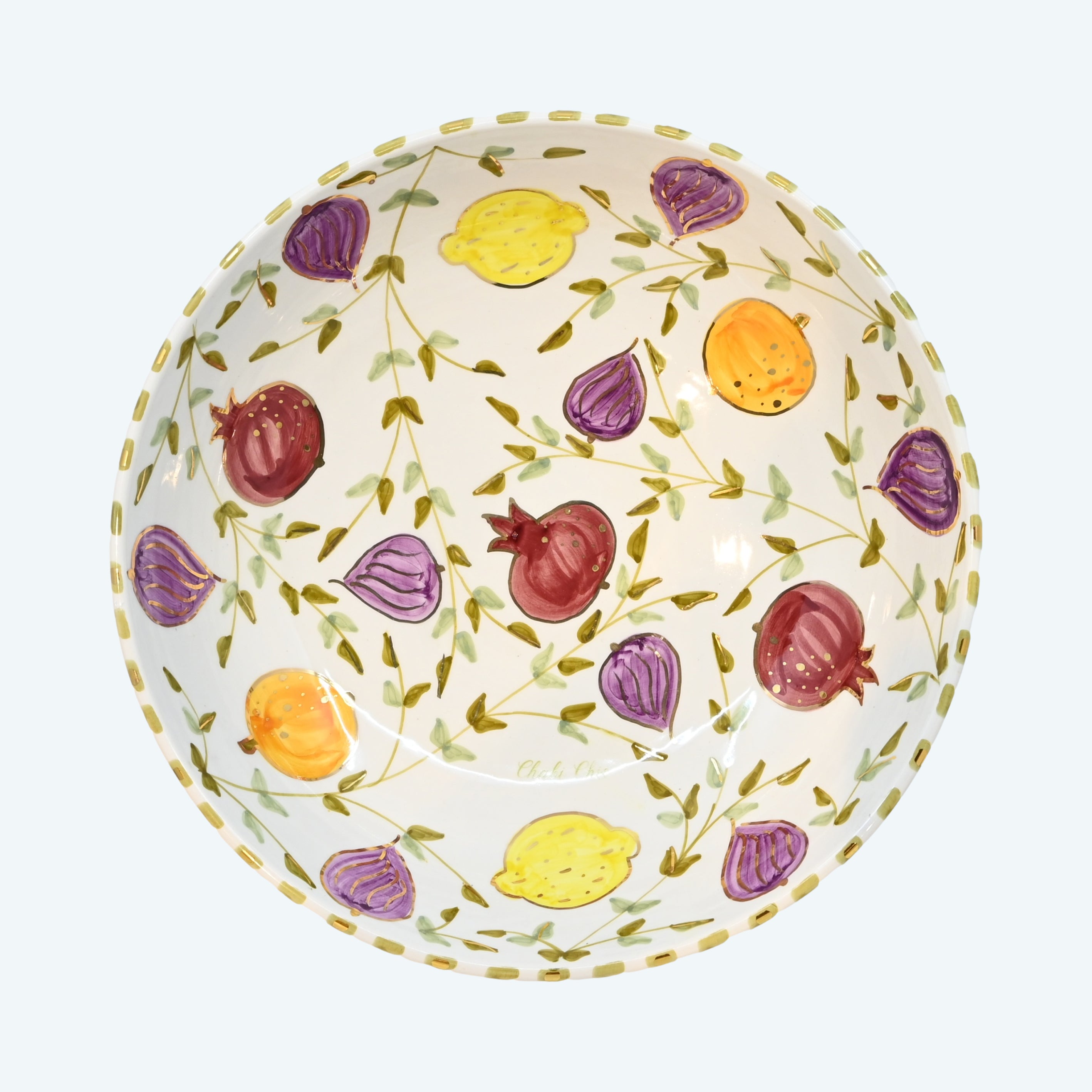 Saladier Blossom Lane Avec Serveurs En Bois - Blanc - 3,75 Lb - Passe Au Micro-Ondes