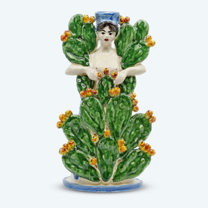 Cactus Lady Porcelain Candle Holder - Candle Holder