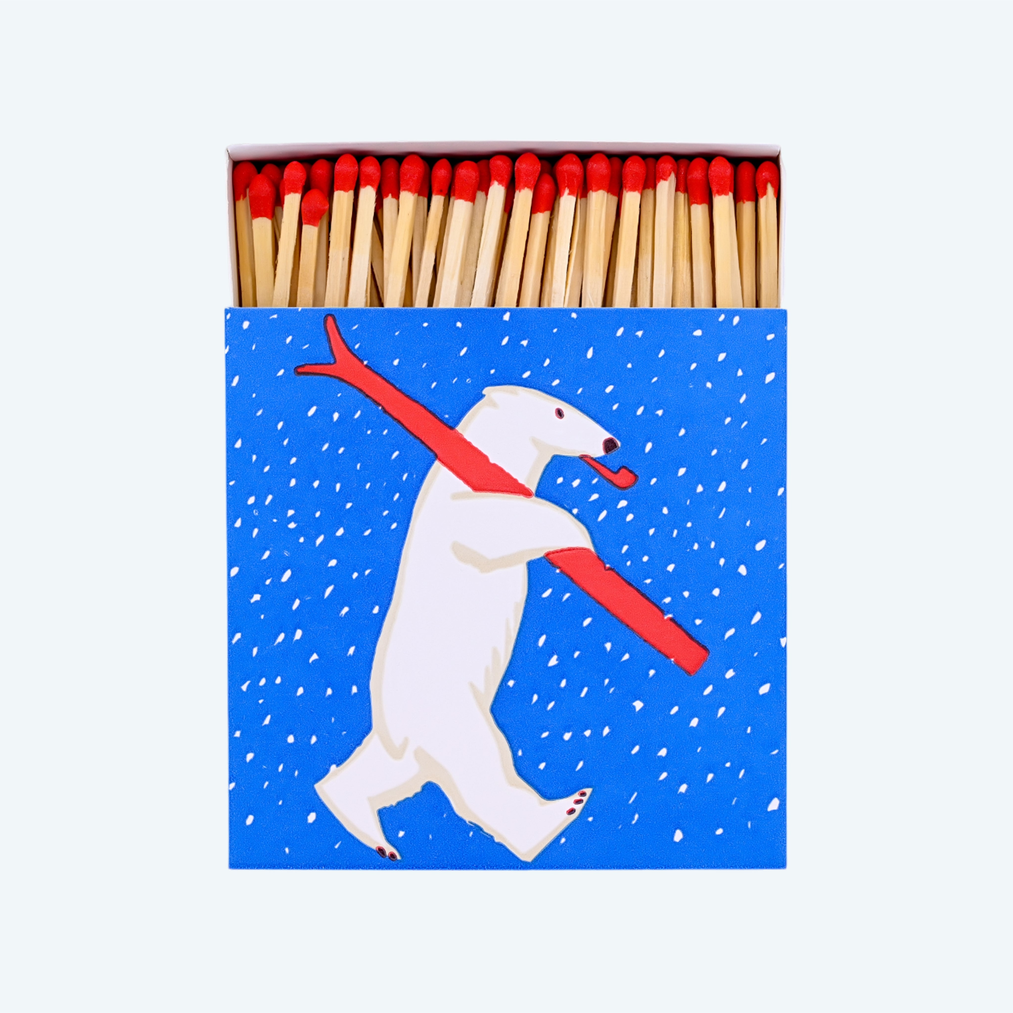 Christmas Skiing Polar Bear Square Matches - Matches