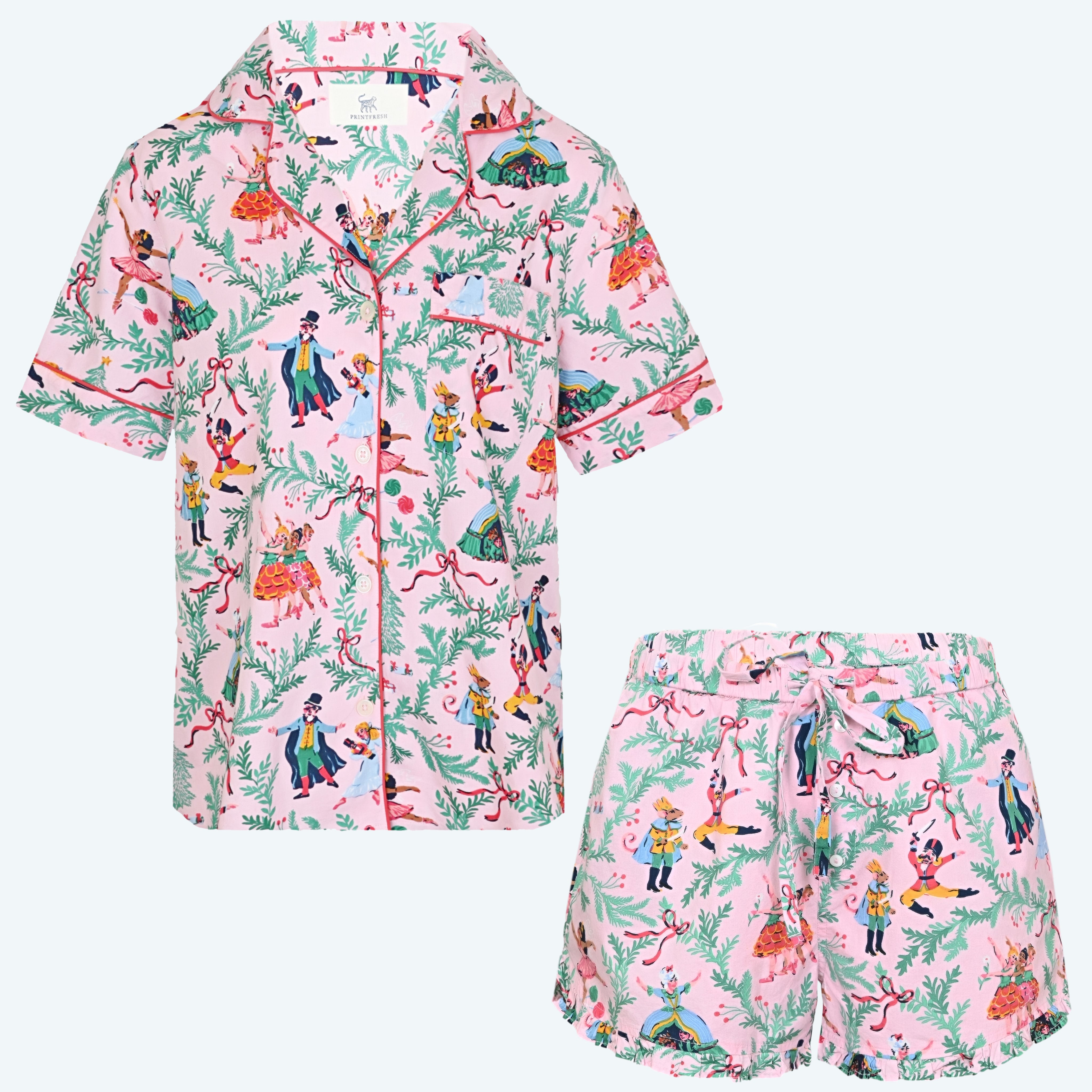 Nutcracker Dreams Short PJ Set Ballet Pink - Pyjamas