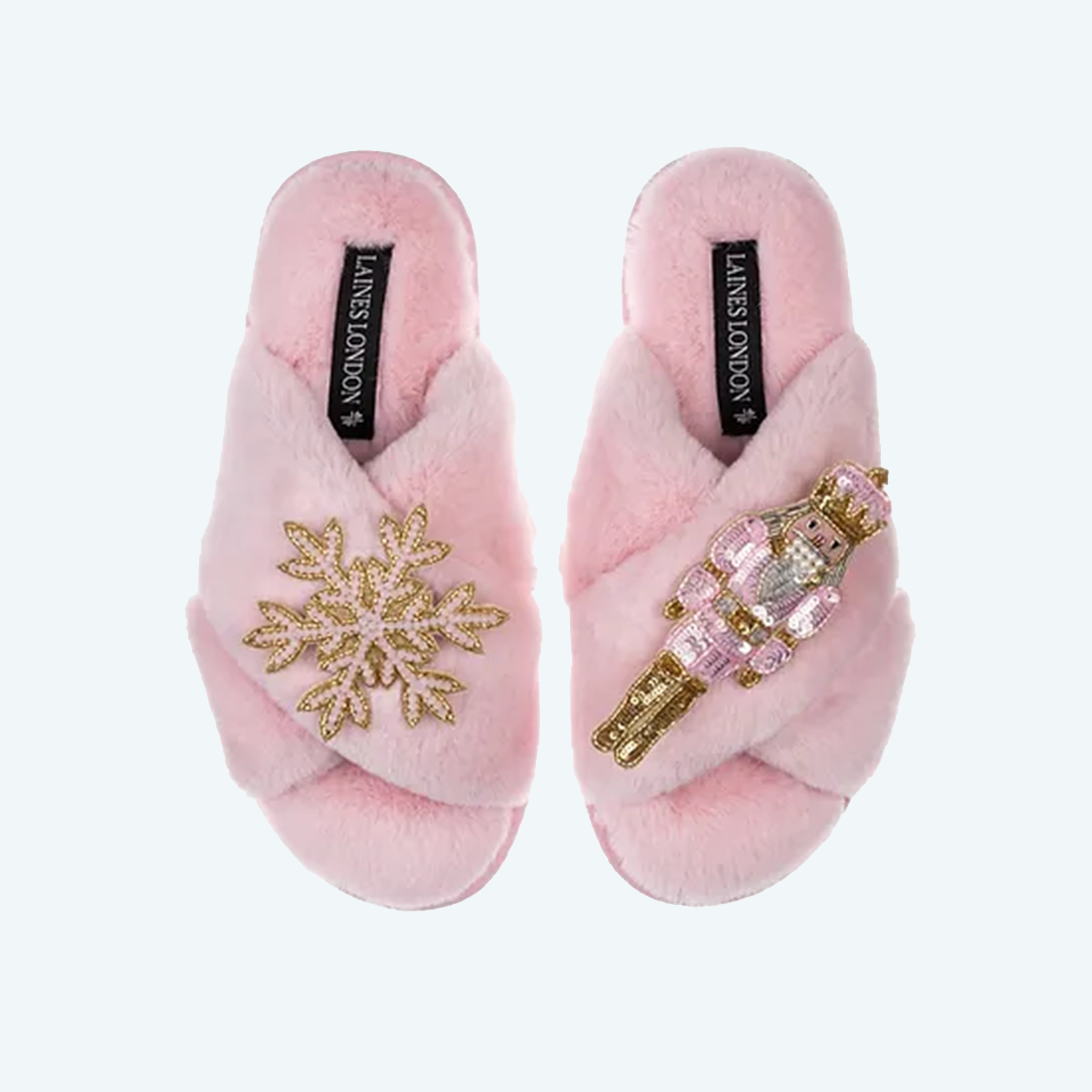 Christmas Pink Nutcracker & Snowflake Pink - Slippers