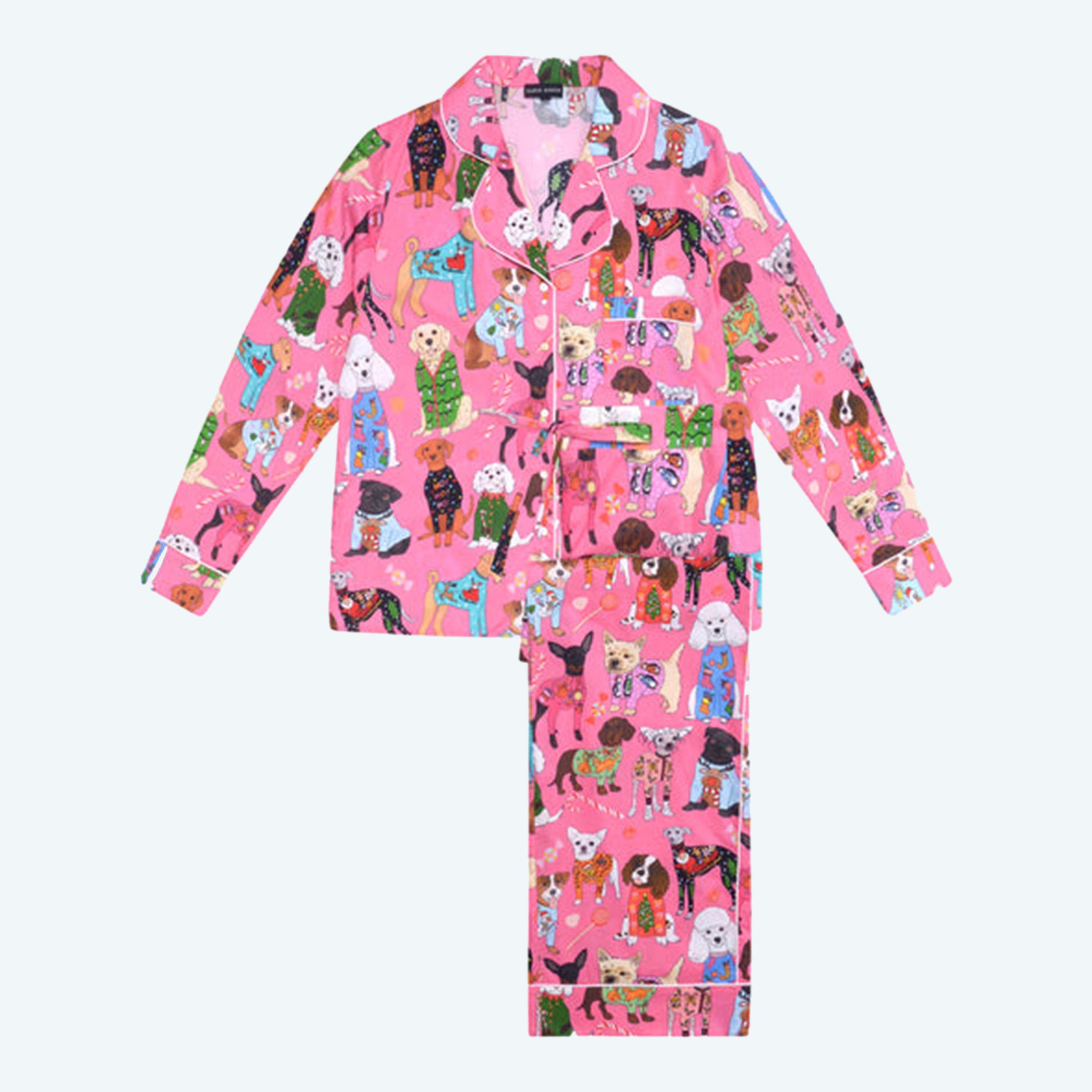 Christmas Jumper Dogs Classic Long Sleeve Set Pink - Pyjamas