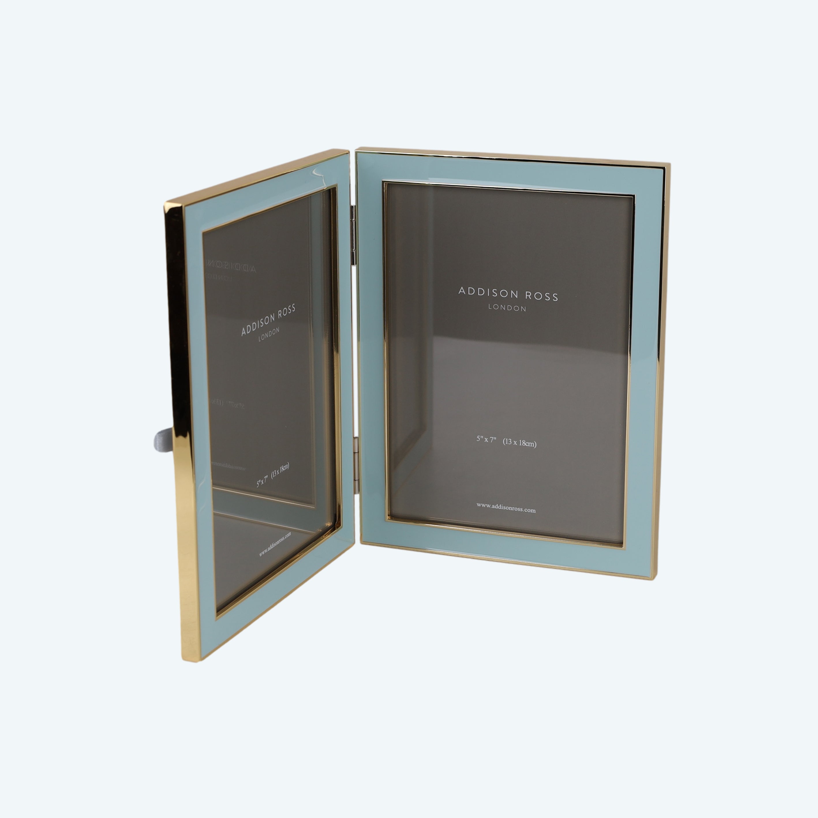 Powder Blue Enamel & Gold Double Frame 5x7