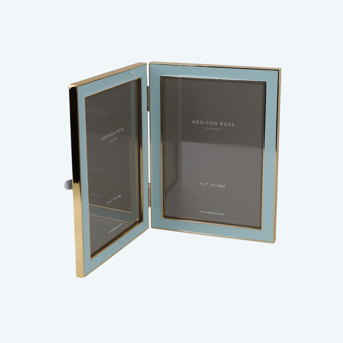 Powder Blue Enamel & Gold Double Frame 5x7