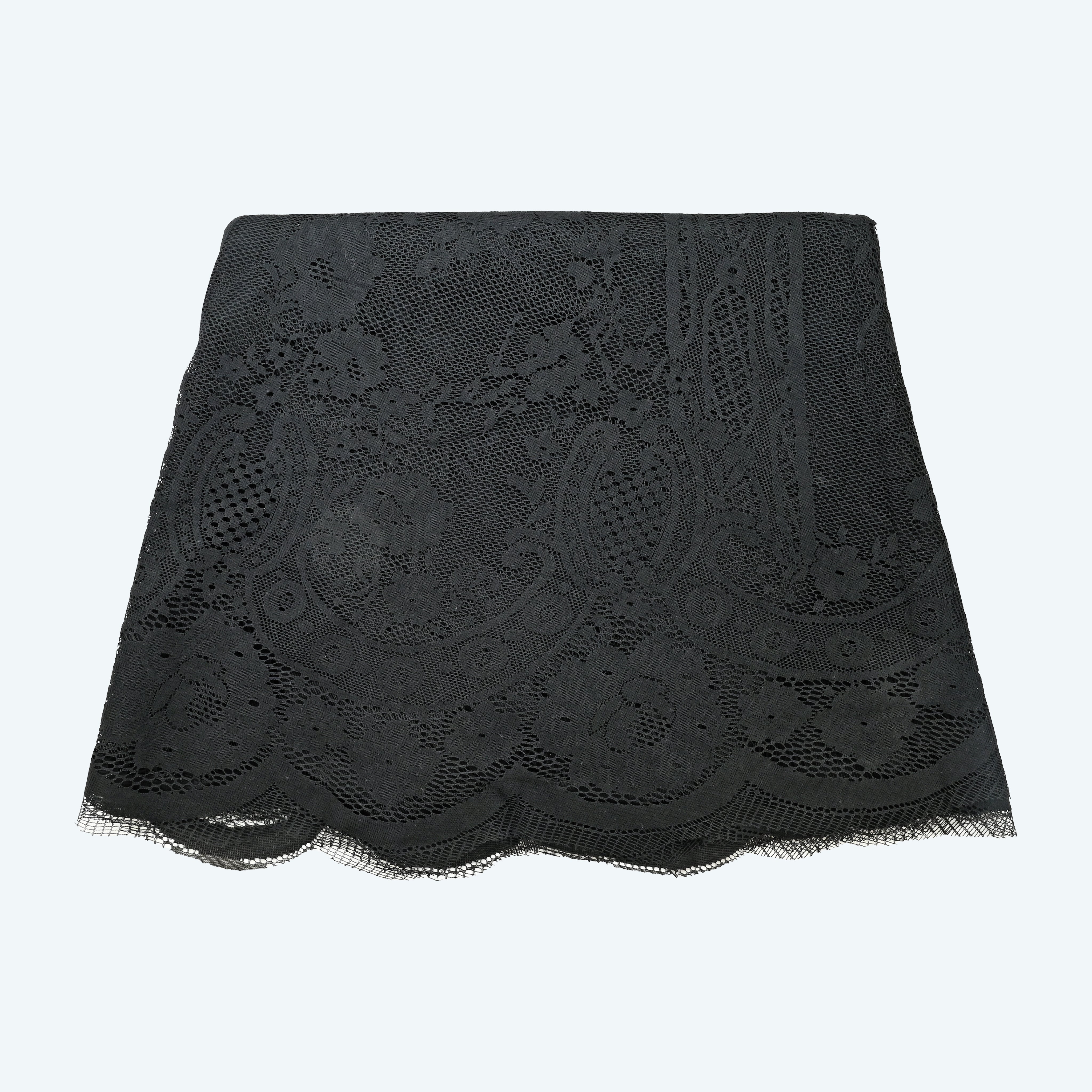 Round Retro Lace Black Tablecloth - Tablecloth