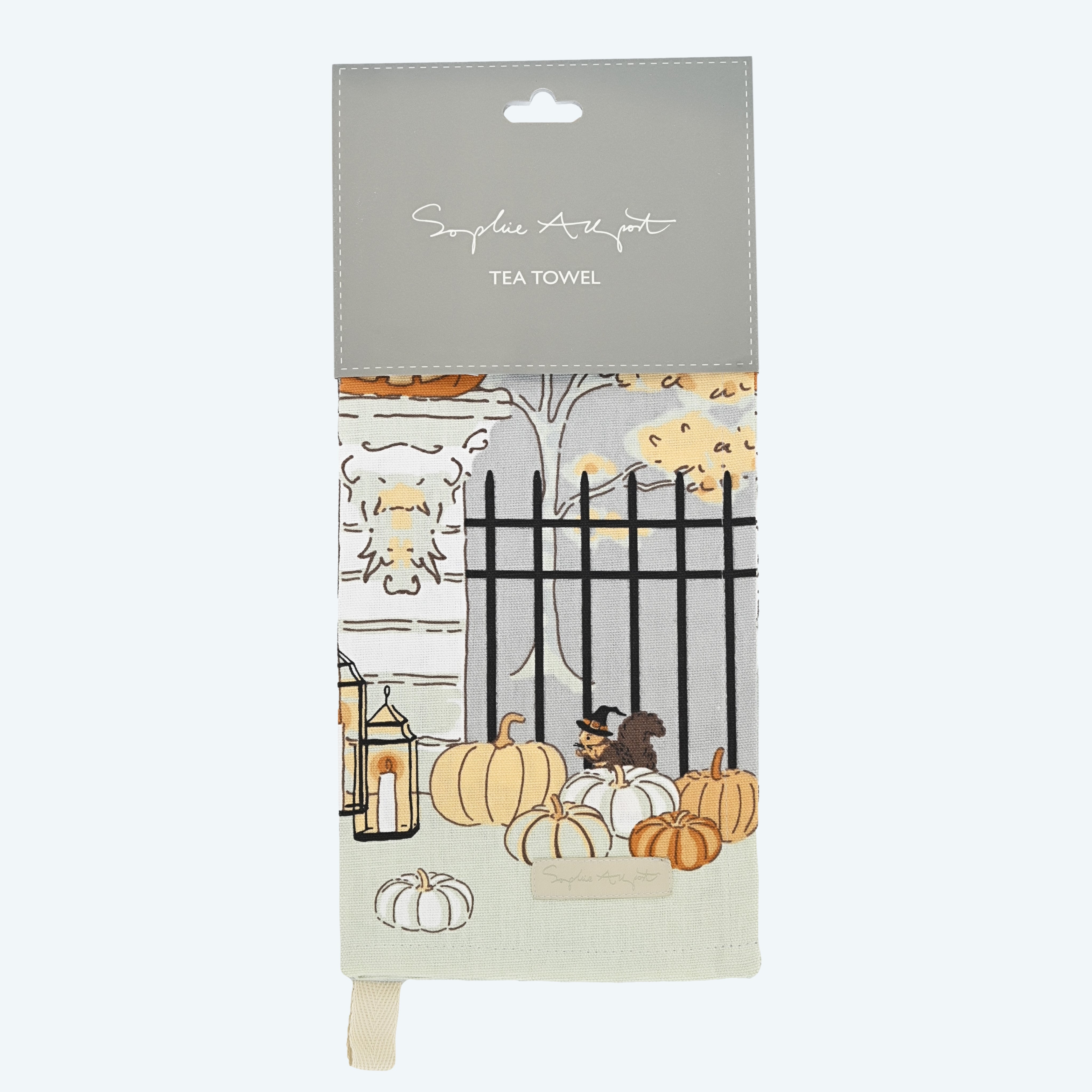 Trick or Treat Scene Tea Towel - Tea Towel